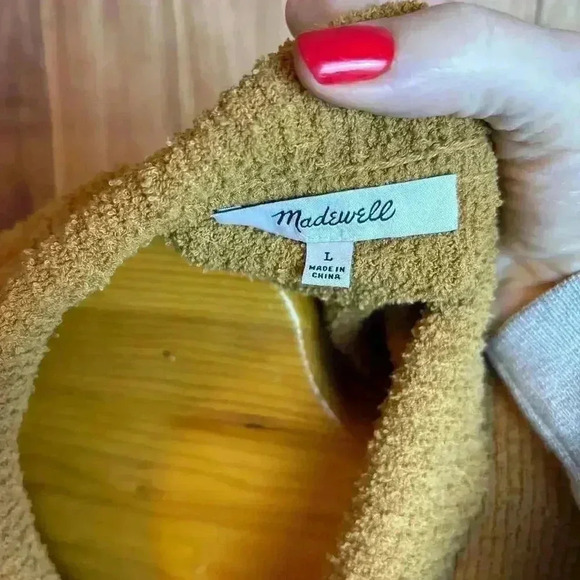 Madewell Holmen Button Up Sweater Camel Brown Size L - Picture 4 of 7